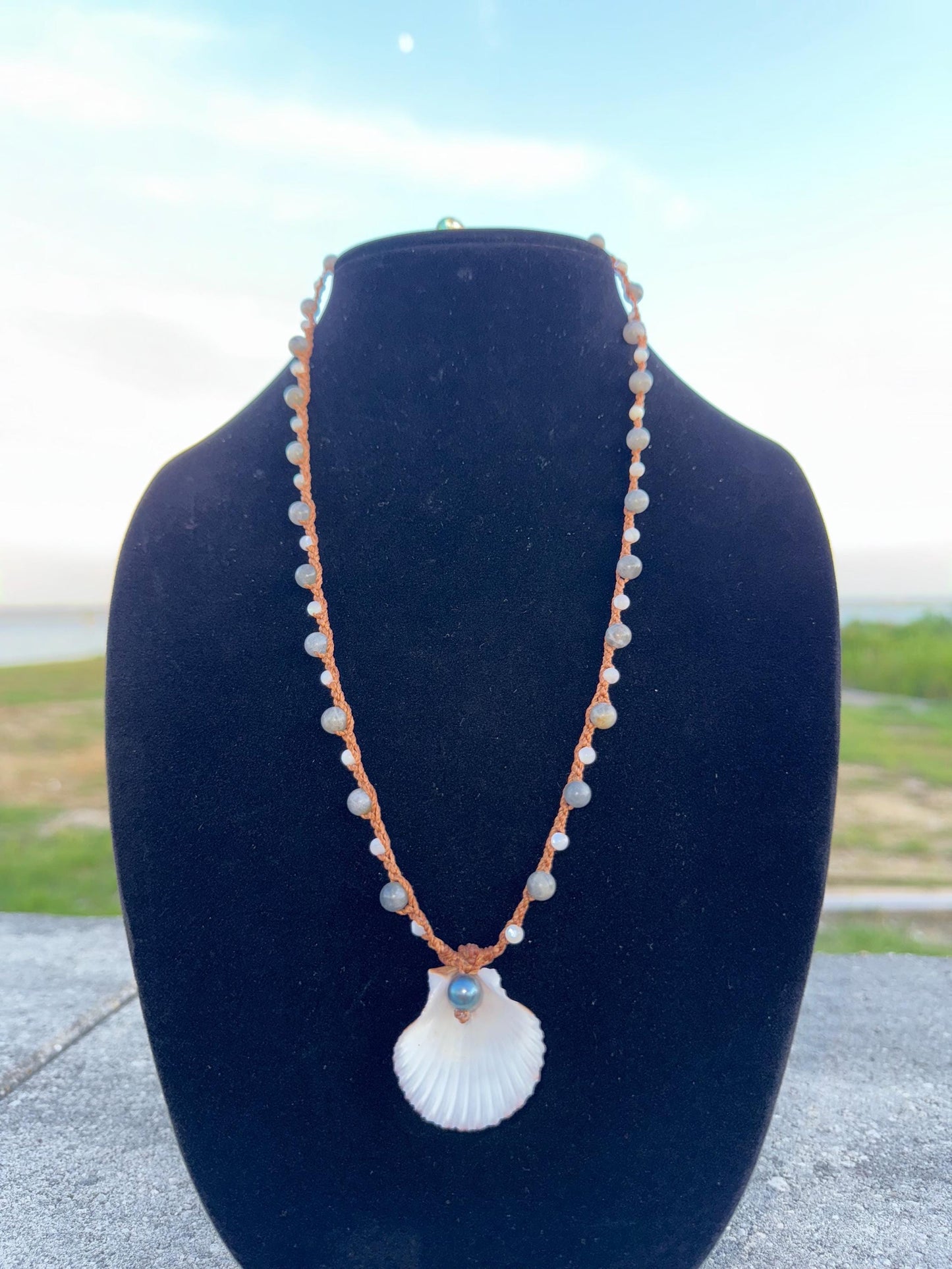 22β scallop shell handmade necklace