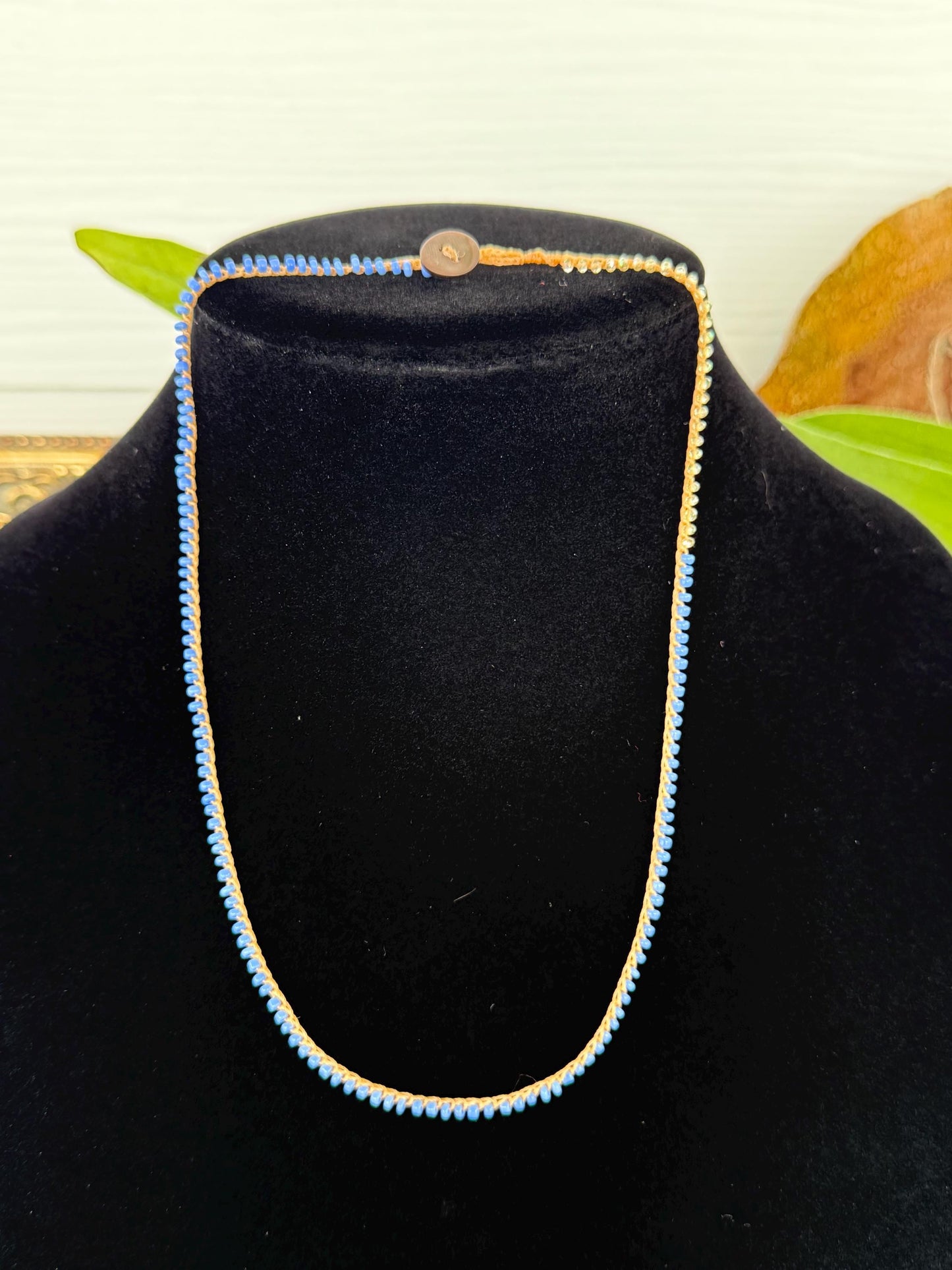 18β petite periwinkle crochet necklace