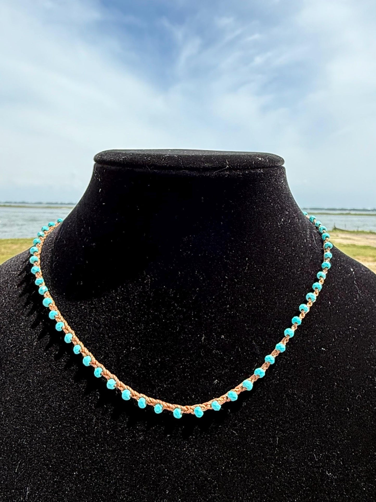 16” natural stone handmade necklace