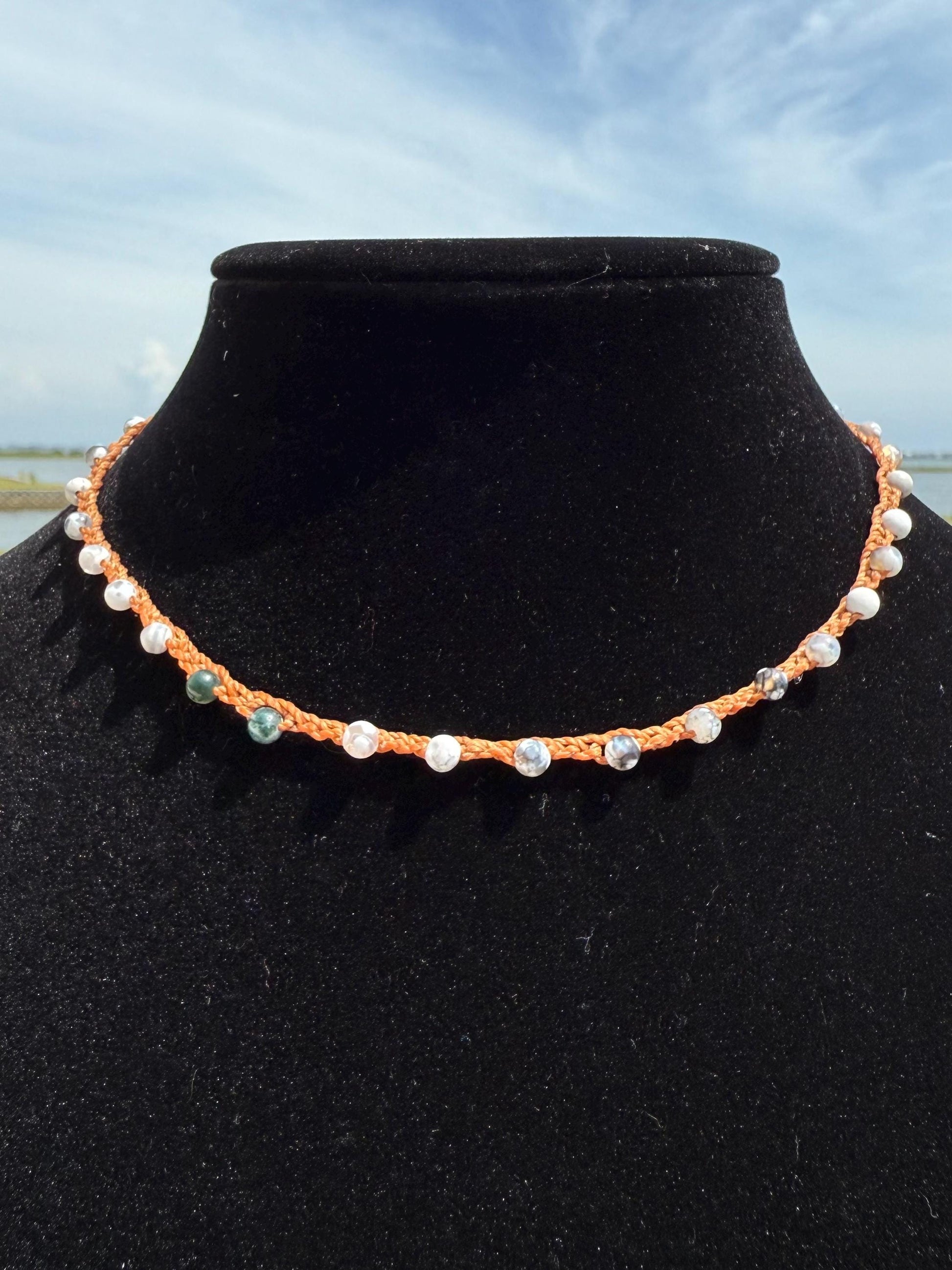 16” fire agate handmade necklace