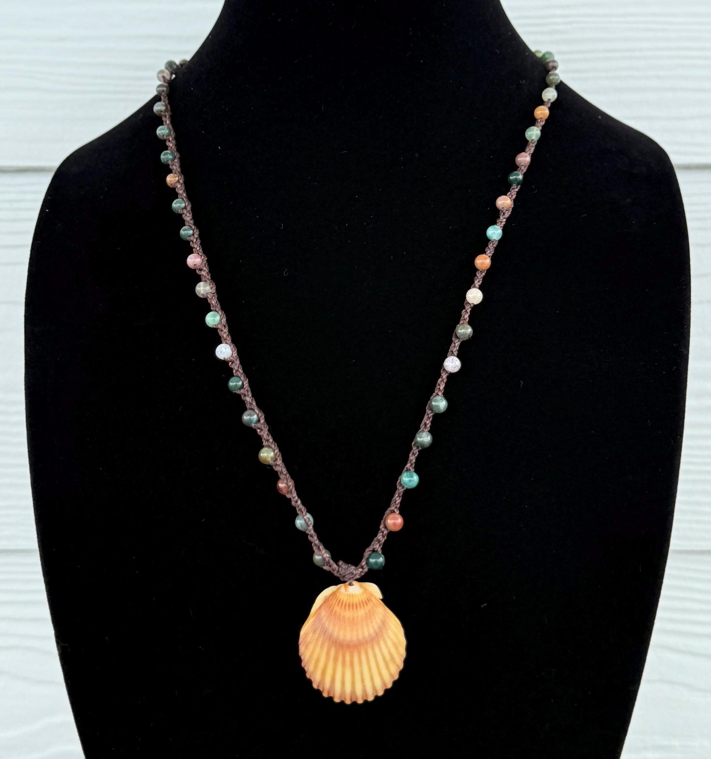 22” scallop shell handmade necklace