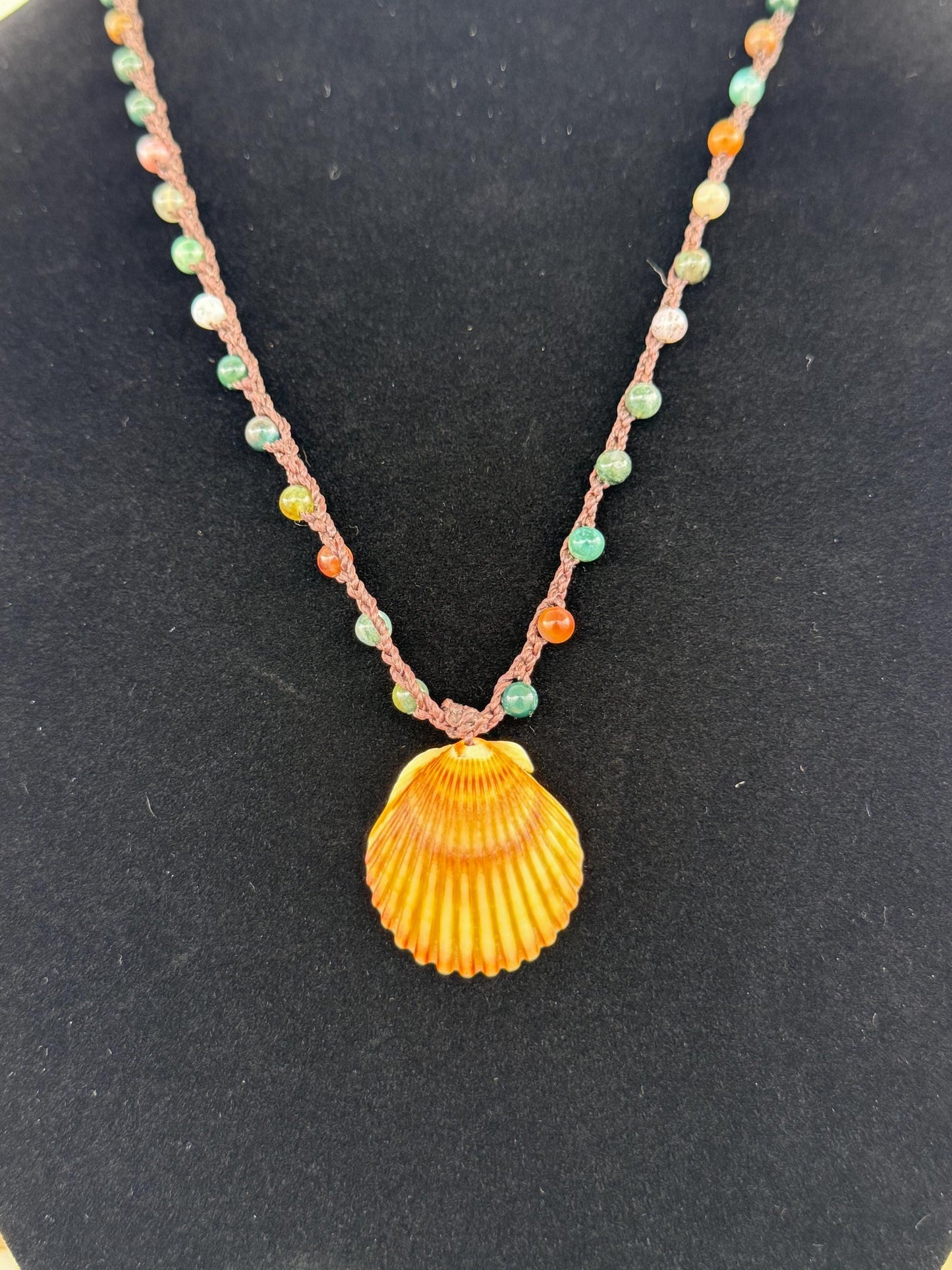22” scallop shell handmade necklace