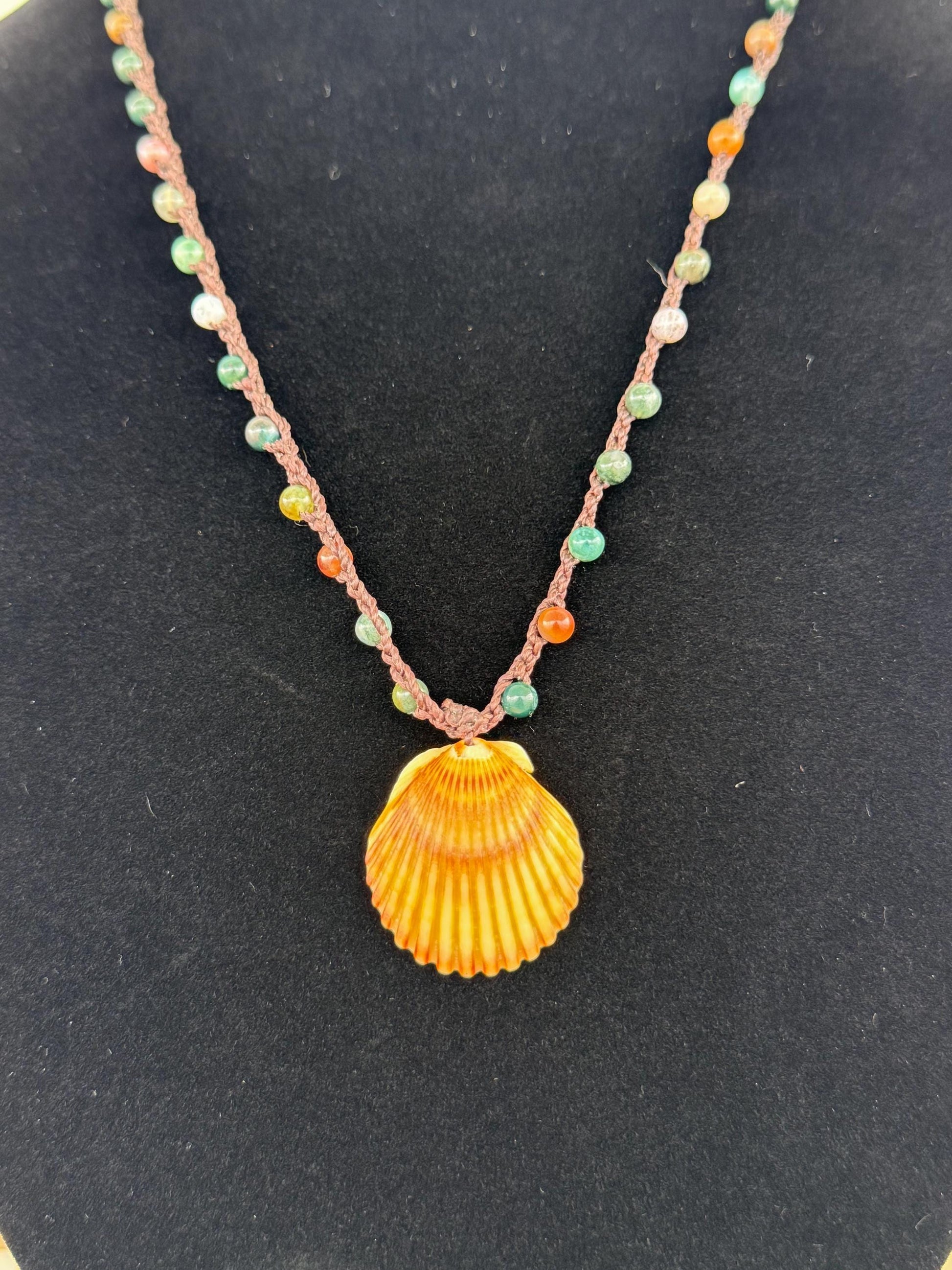 22” scallop shell handmade necklace