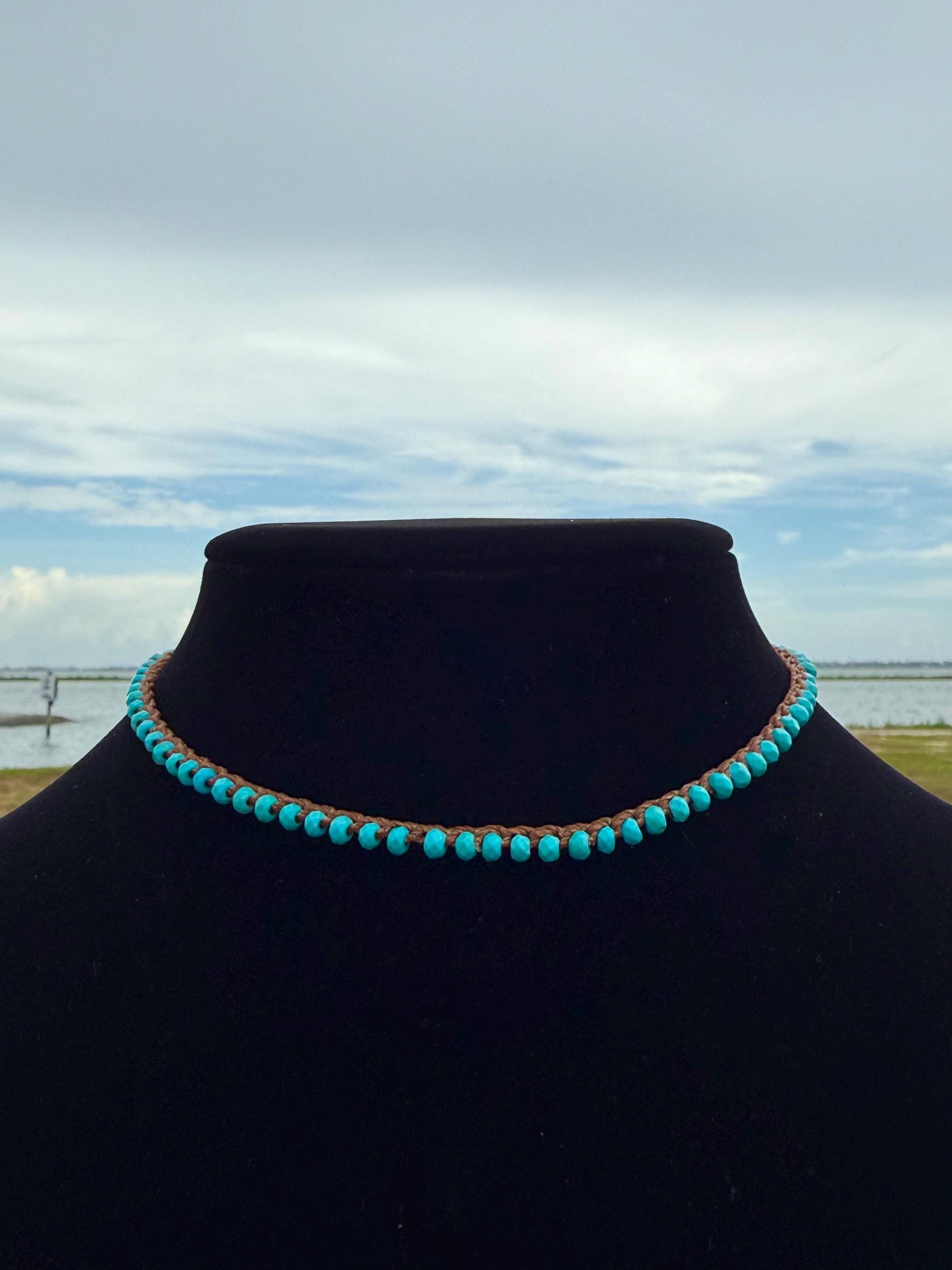 15” natural stone handmade necklace