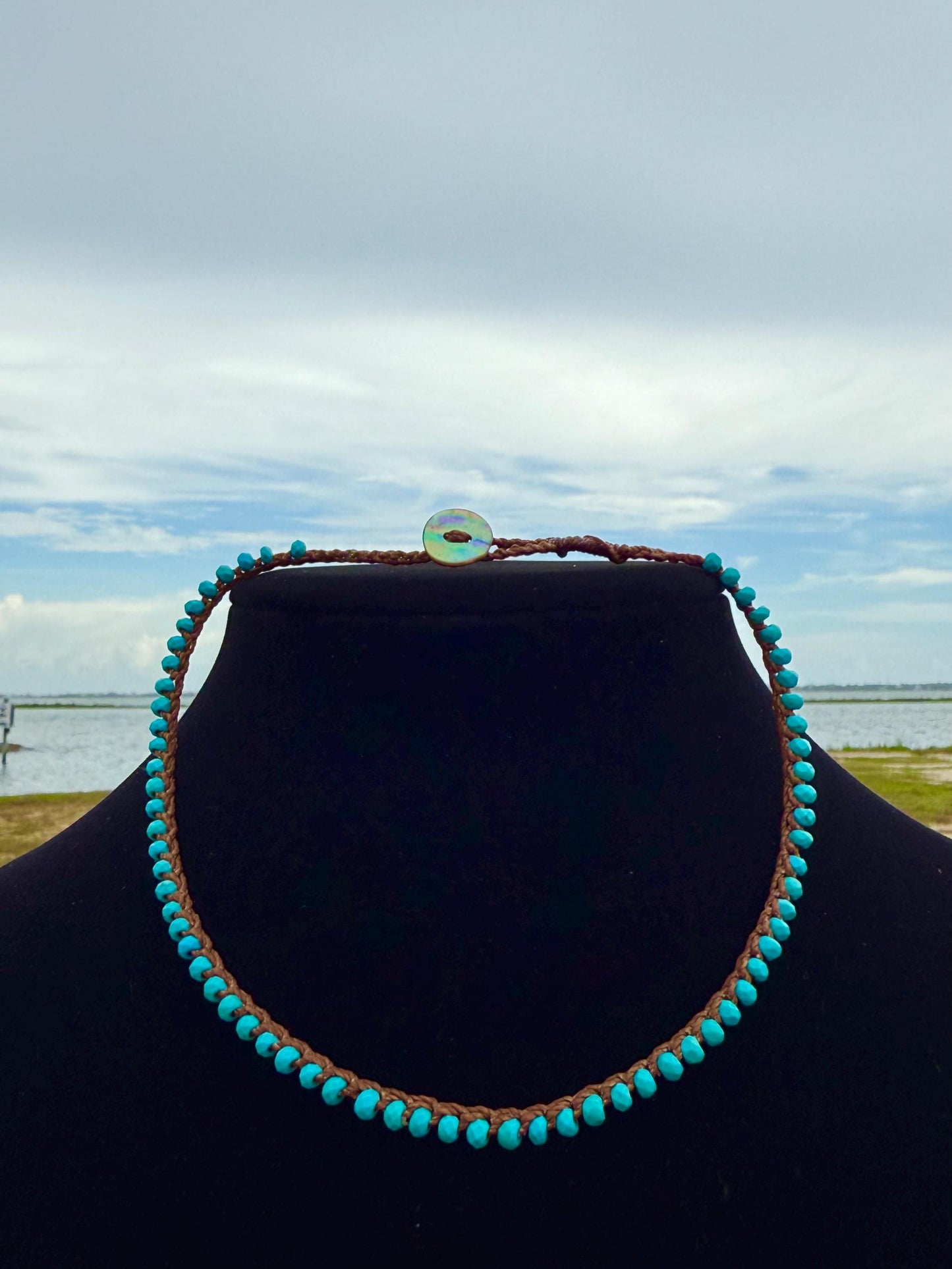 15” natural stone handmade necklace