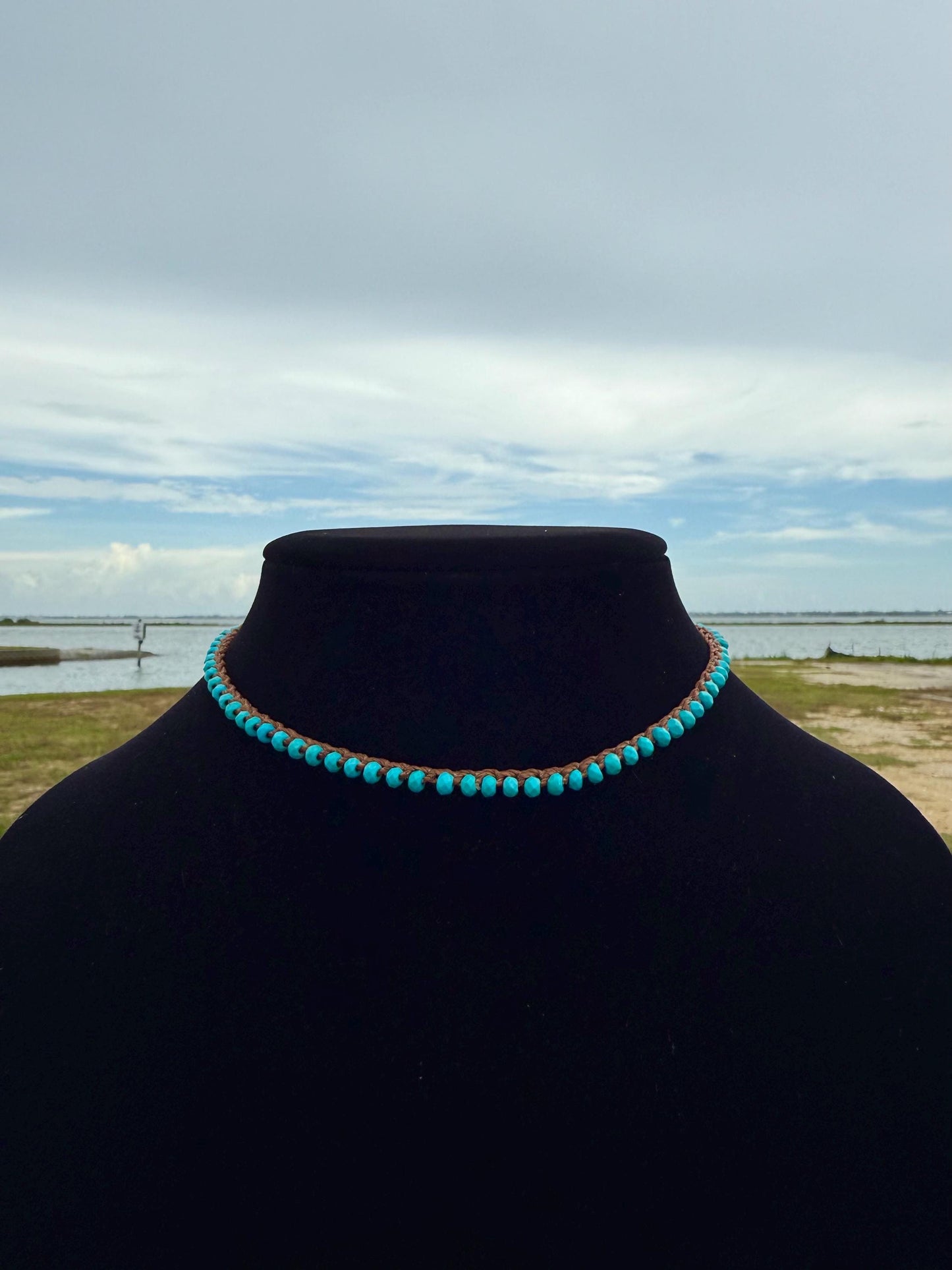 15” natural stone handmade necklace