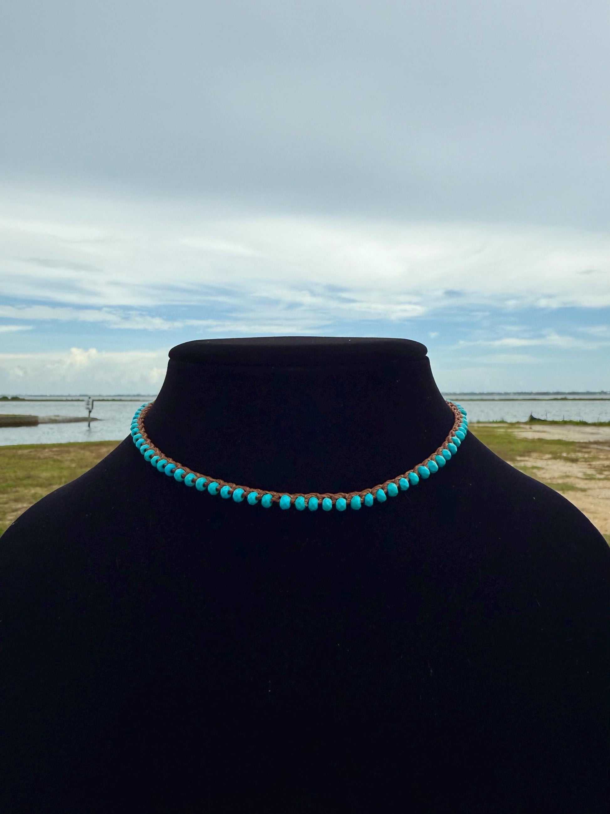 15” natural stone handmade necklace