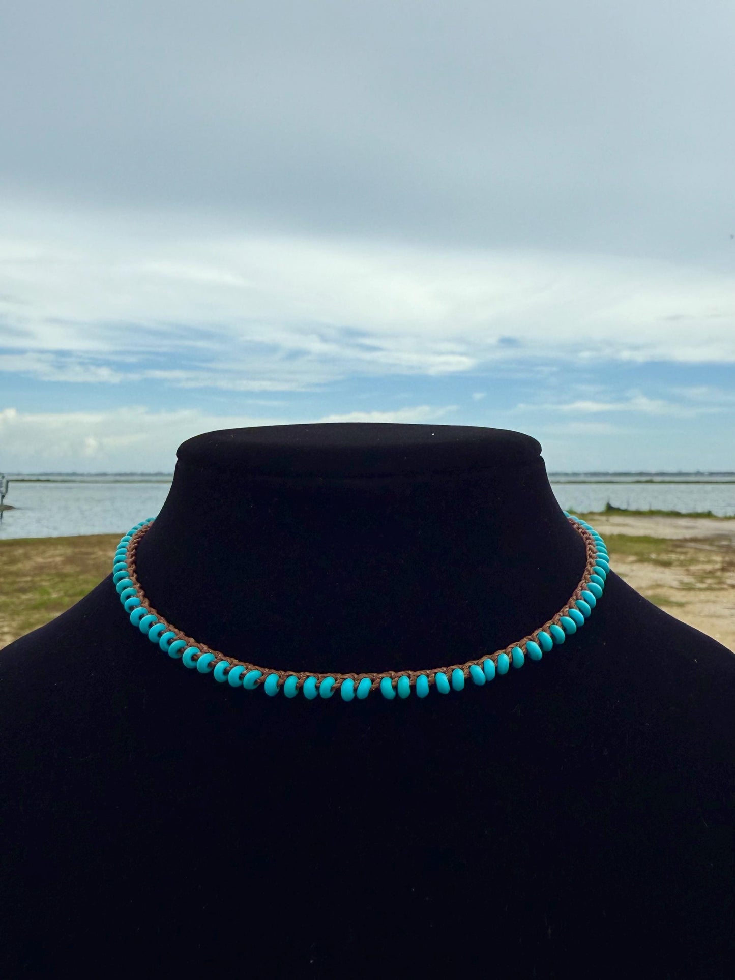 16” natural stone handmade necklace