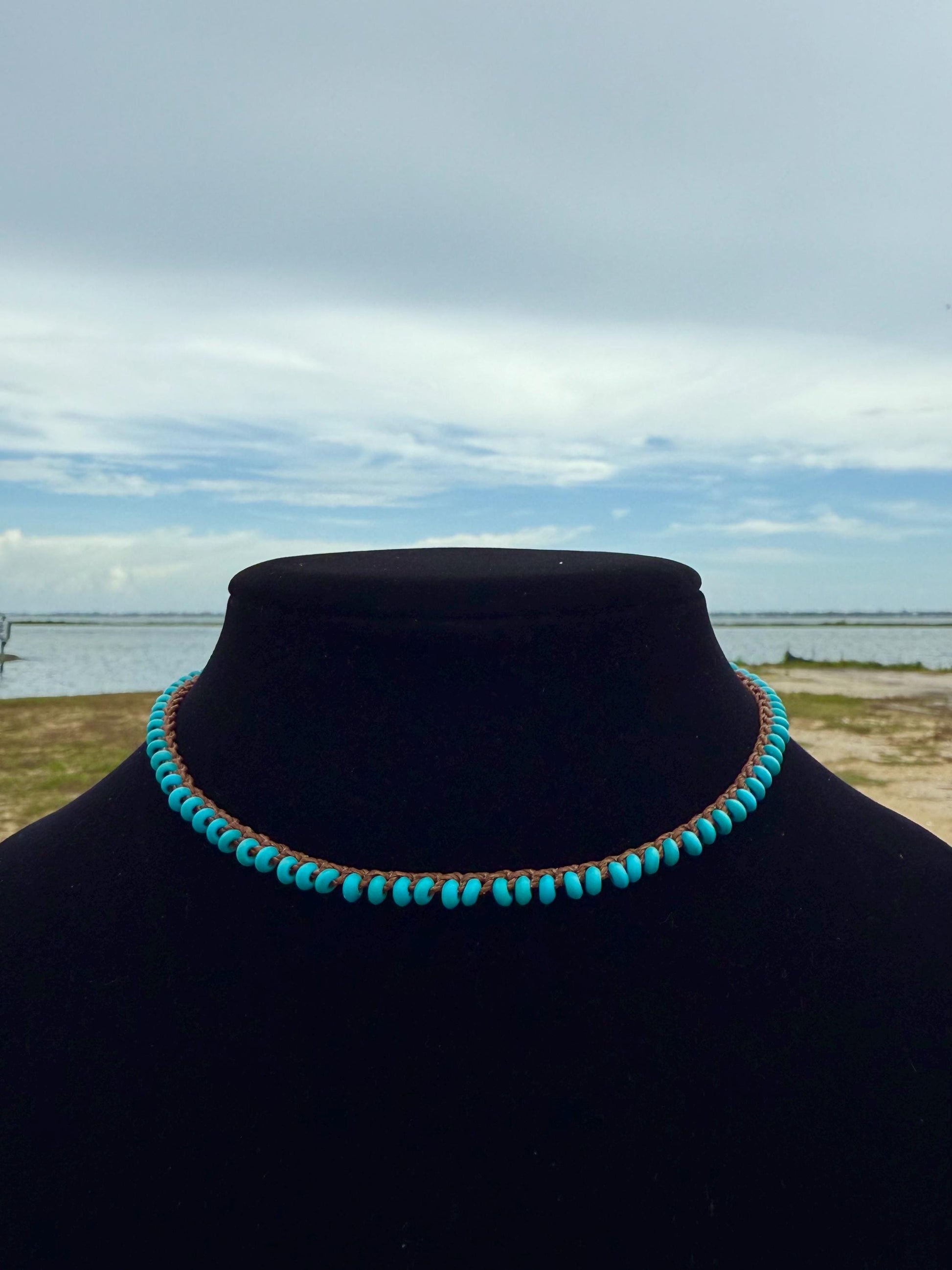 16” natural stone handmade necklace