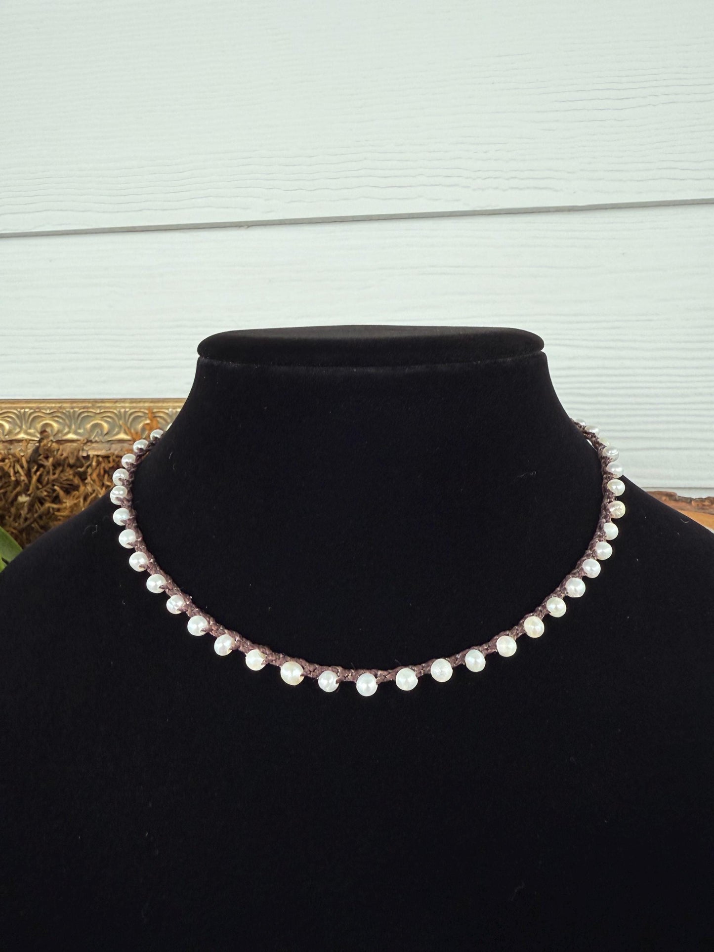 16” string of pearls handmade necklace