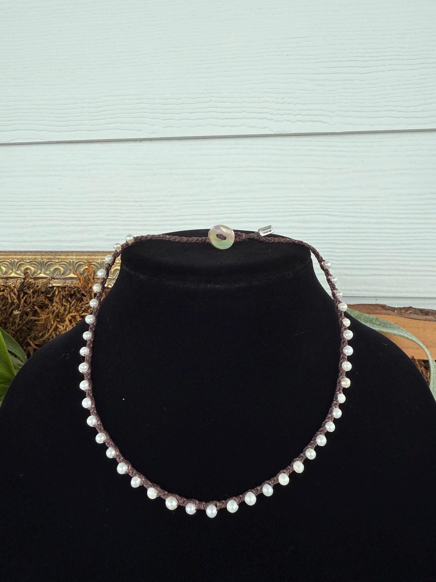 16” string of pearls handmade necklace