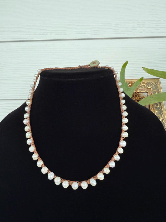 15” string of pearls handmade necklace