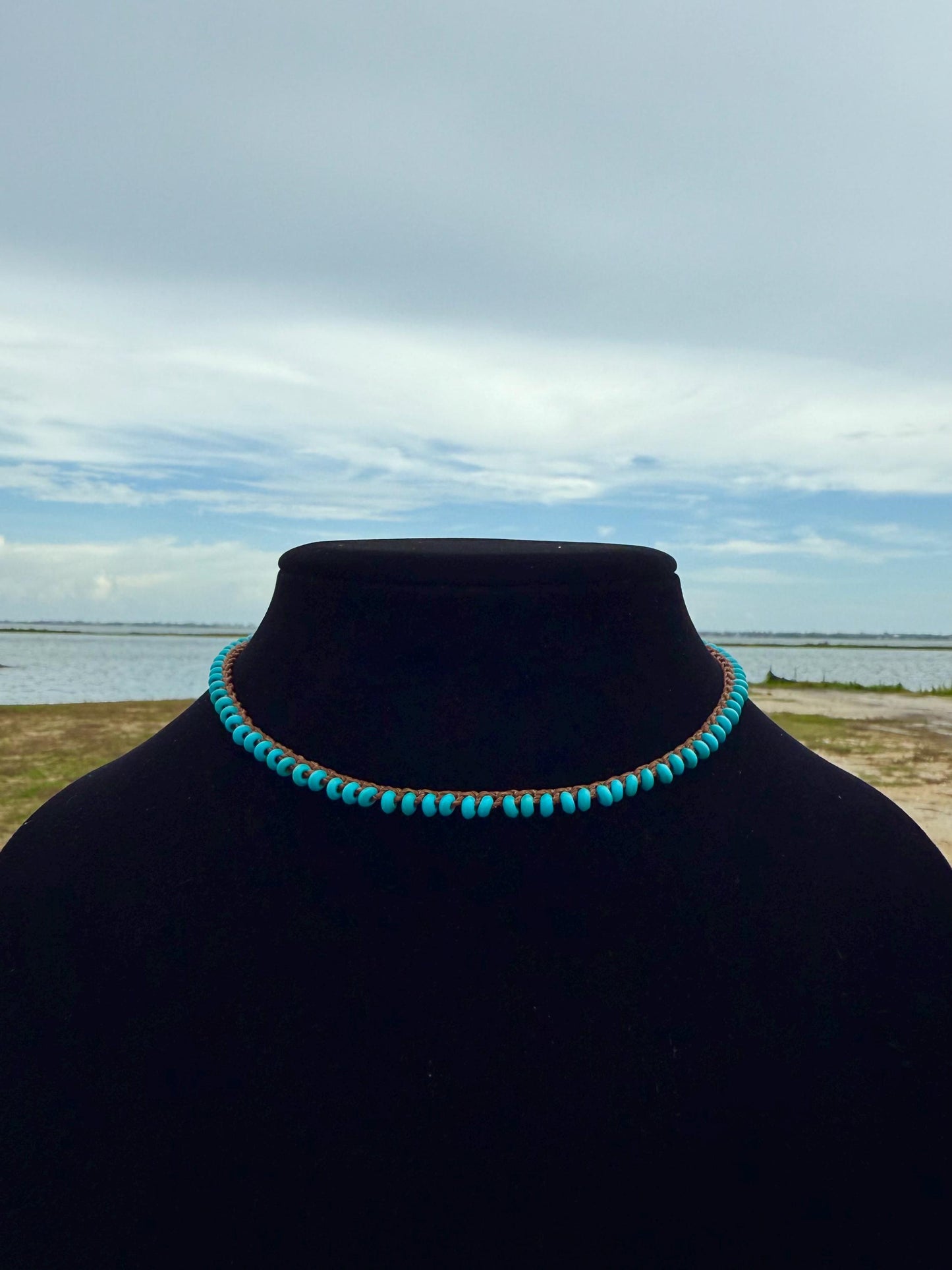 16” natural stone handmade necklace