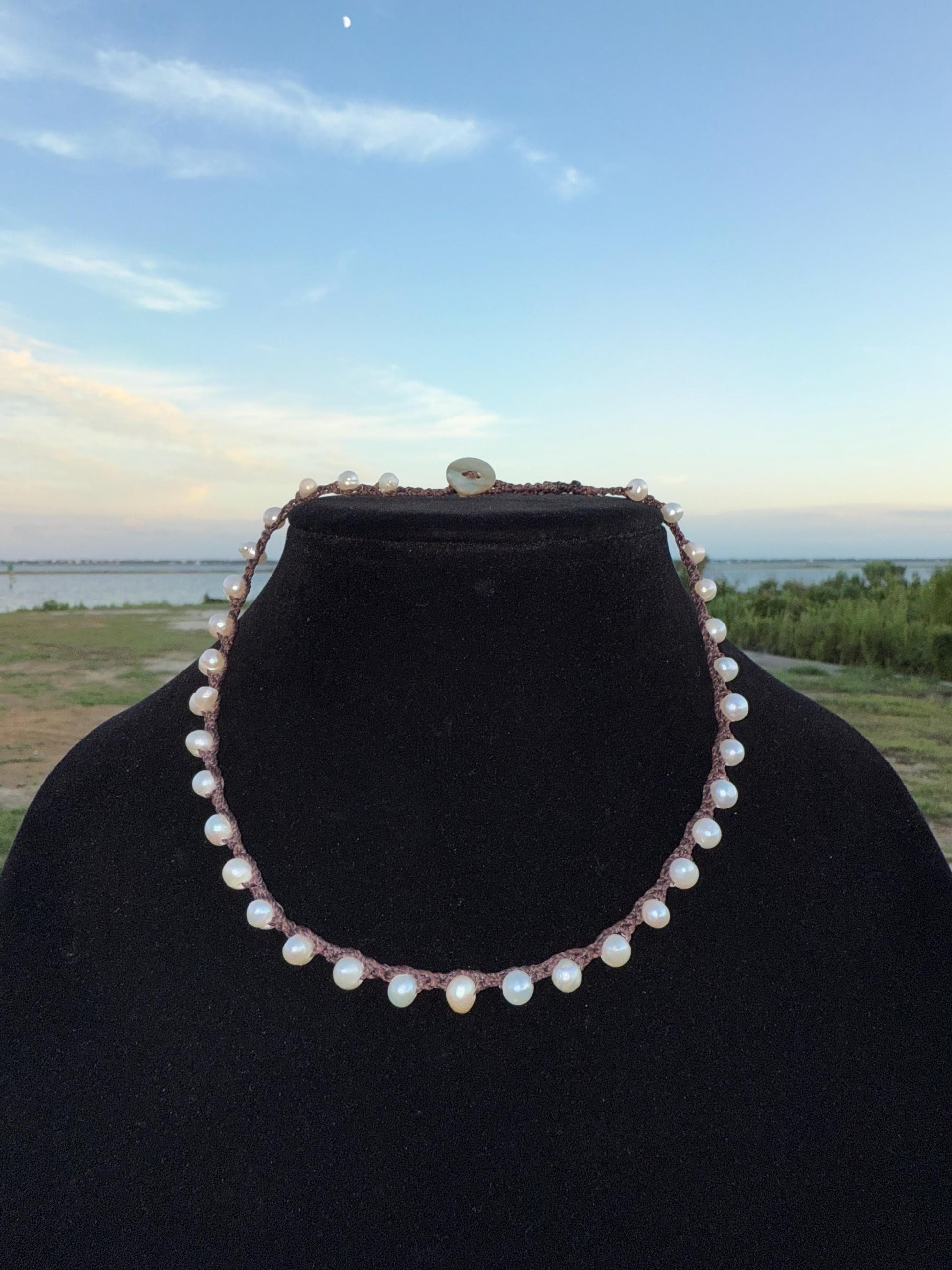 16” string of pearls handmade necklace