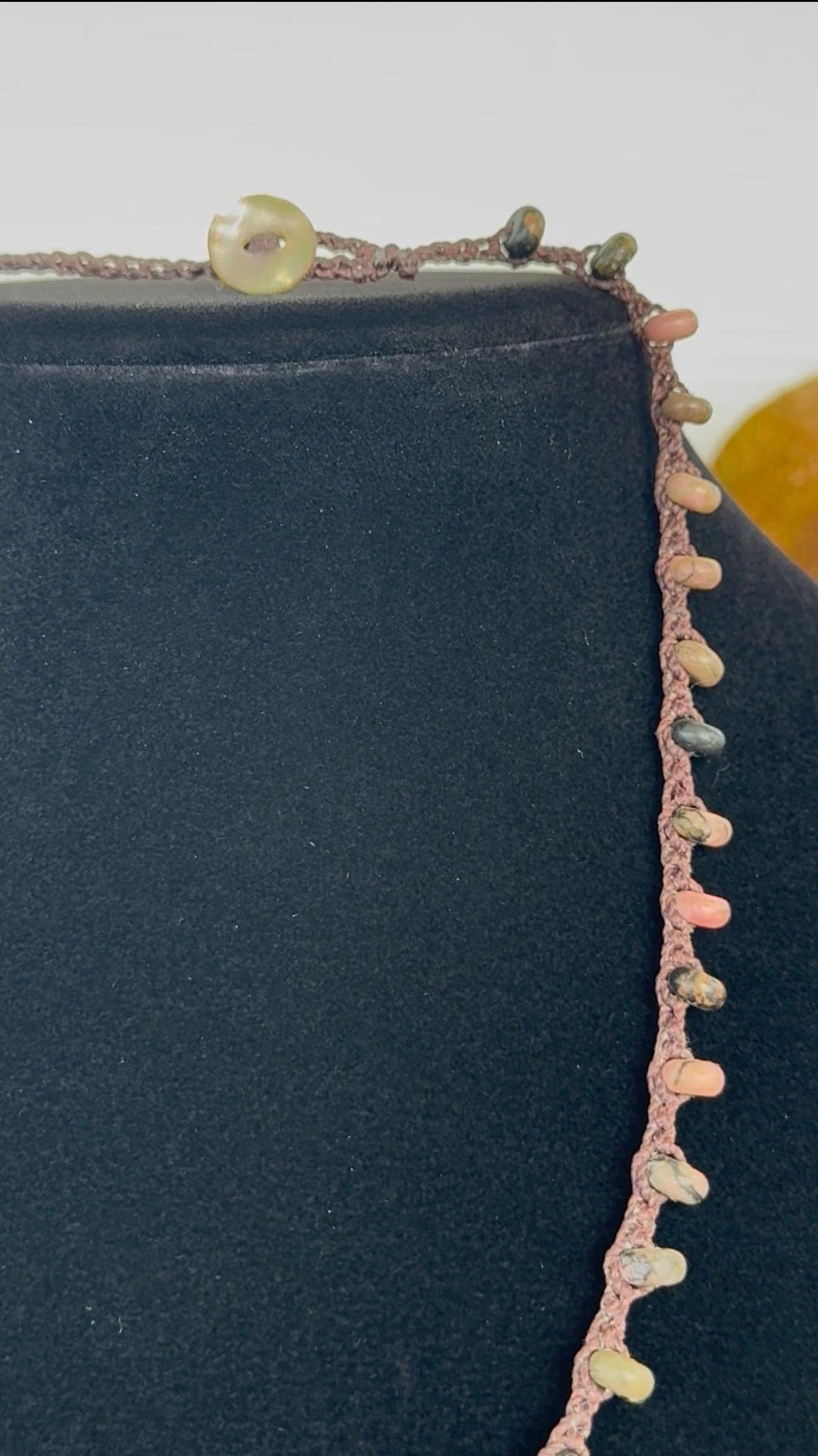 18” jasper handmade necklace/ Atlantic calico scallop shell