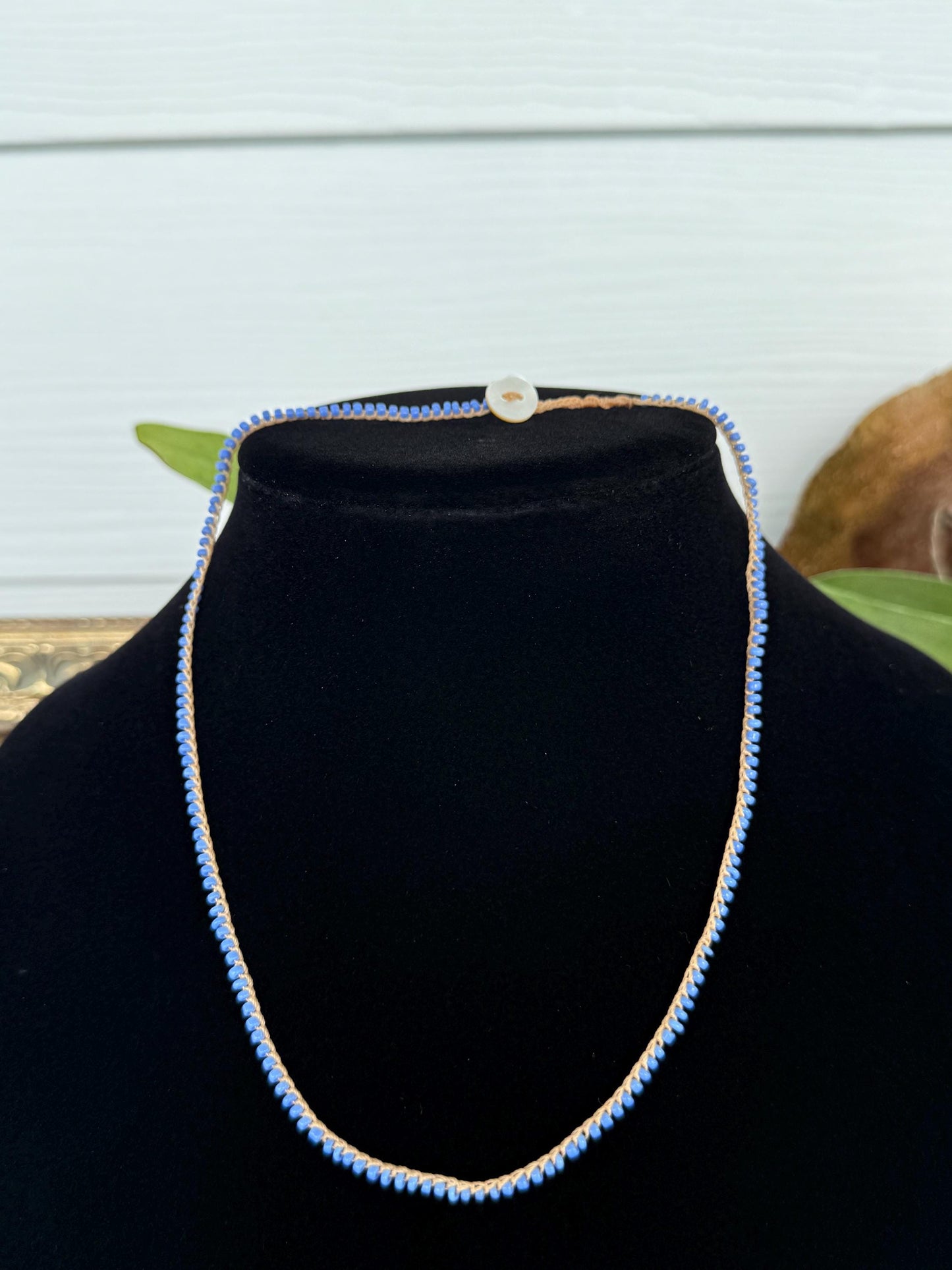 18” petite periwinkle crochet necklace