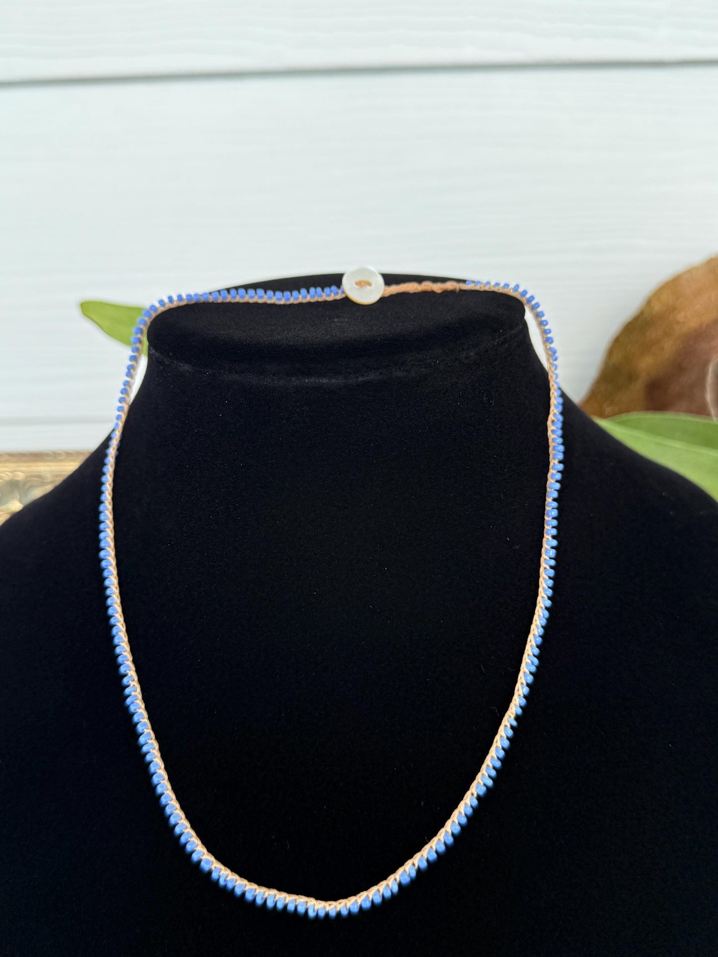 18” petite periwinkle crochet necklace