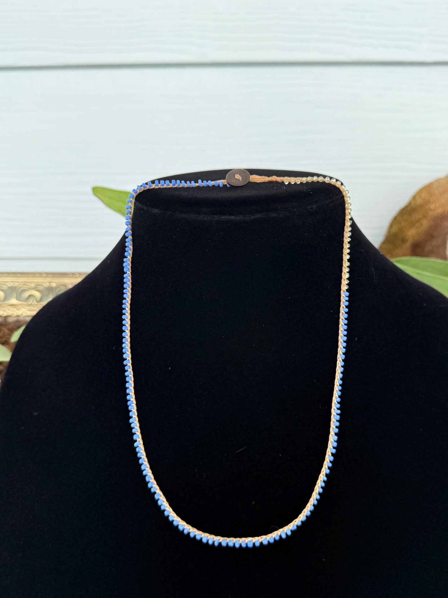 18” petite periwinkle crochet necklace