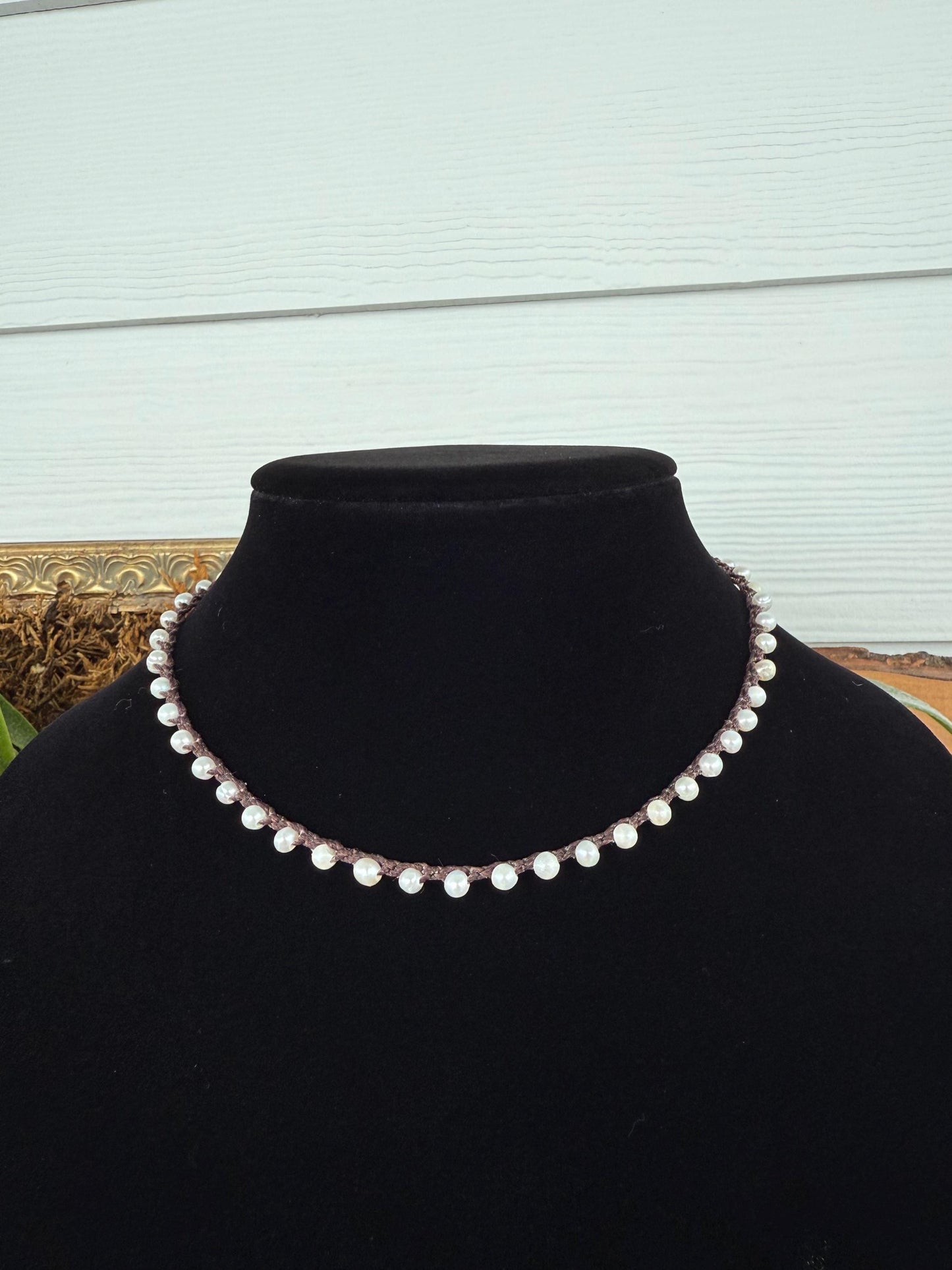 16” string of pearls handmade necklace
