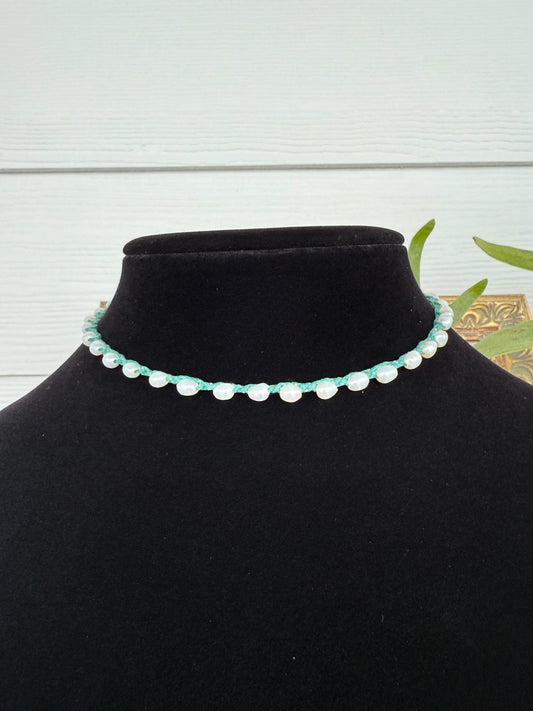 14” string of pearls handmade necklace