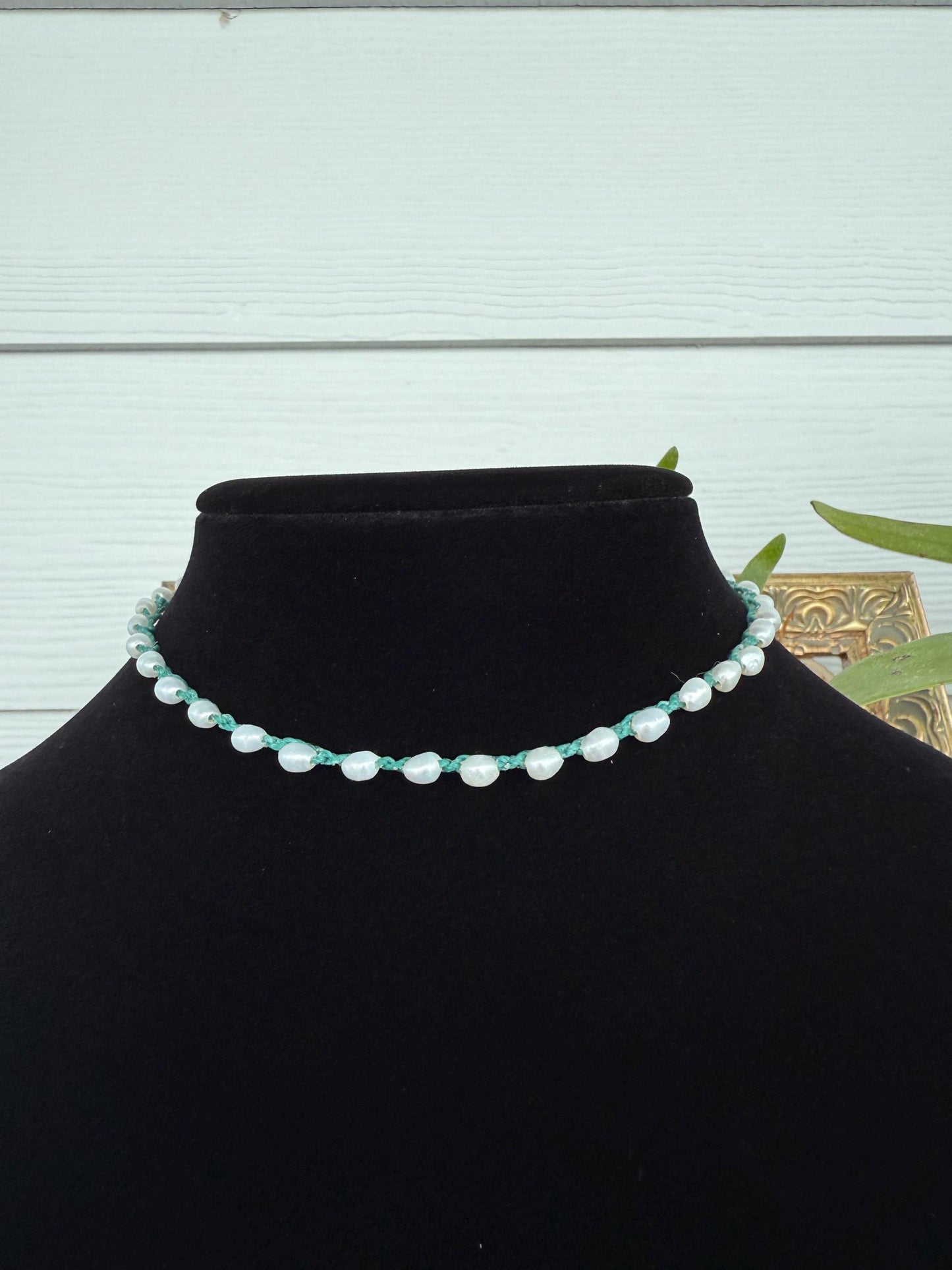 14” string of pearls handmade necklace