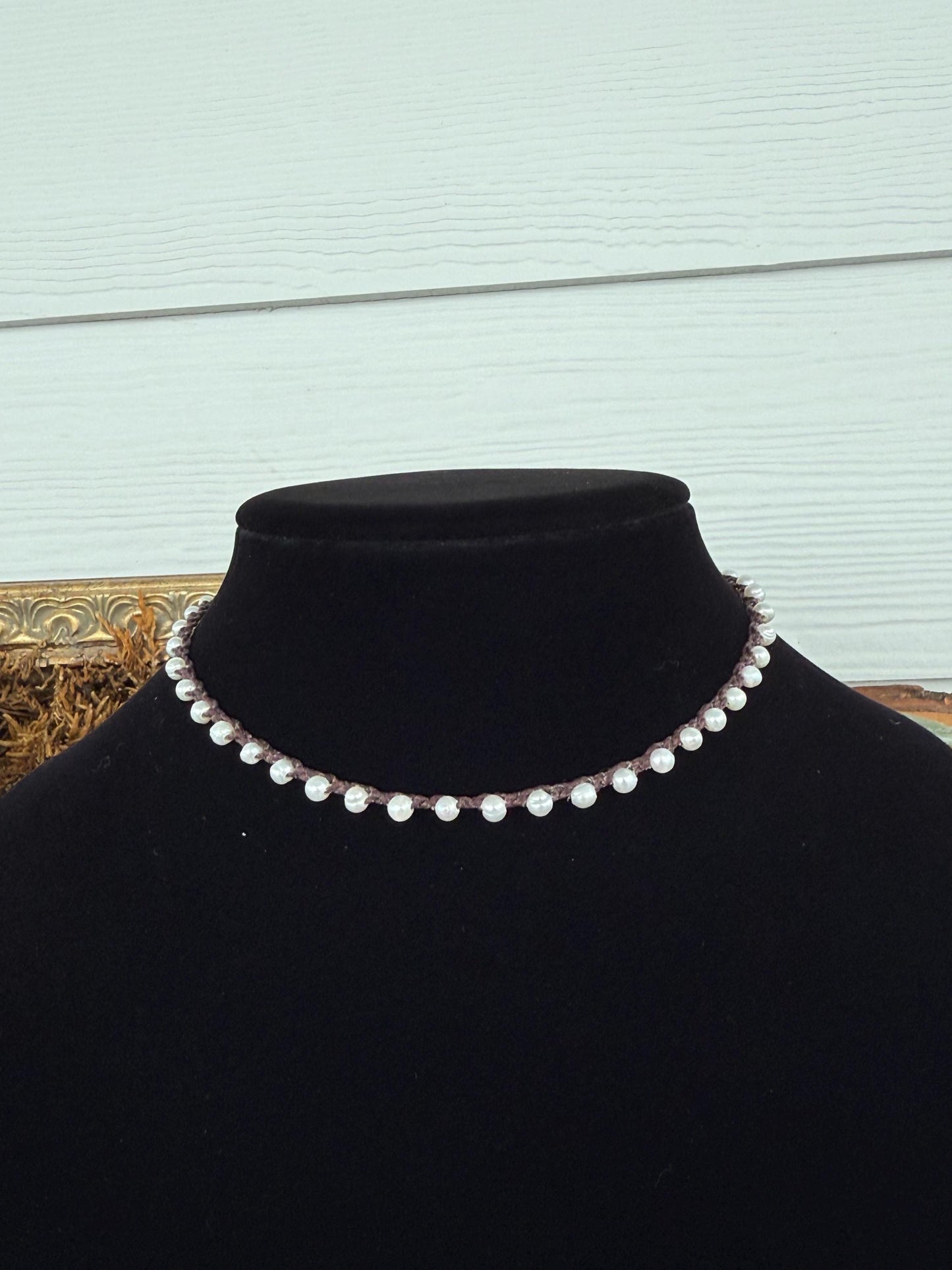 14” string of pearls handmade necklace