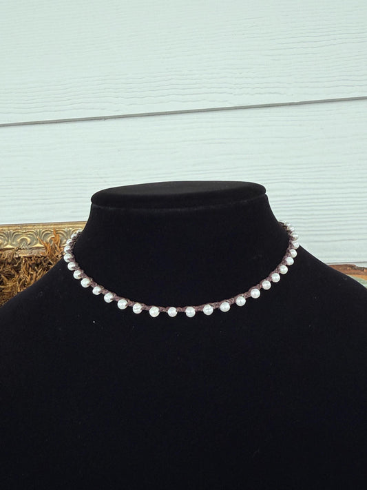 14” string of pearls handmade necklace