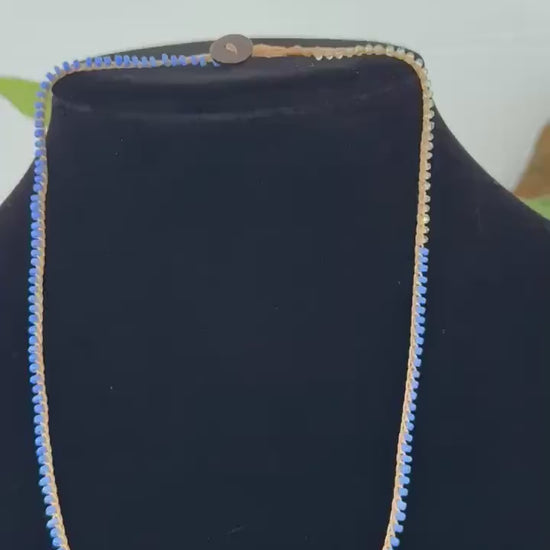 18” petite periwinkle crochet necklace