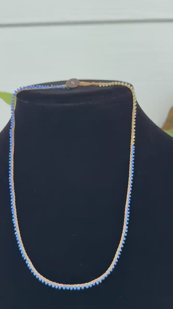 18” petite periwinkle crochet necklace