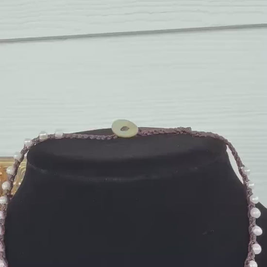 14” string of pearls handmade necklace