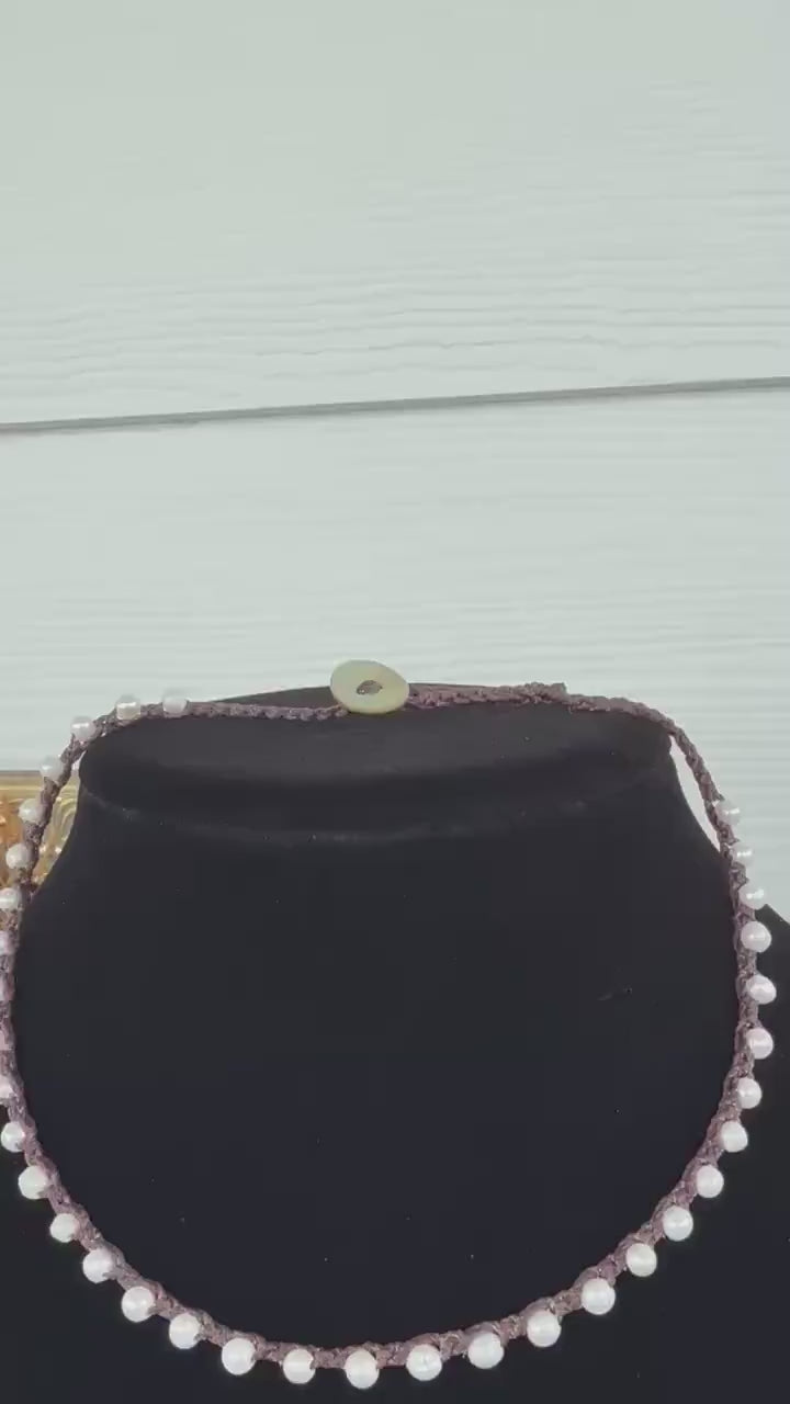 14” string of pearls handmade necklace