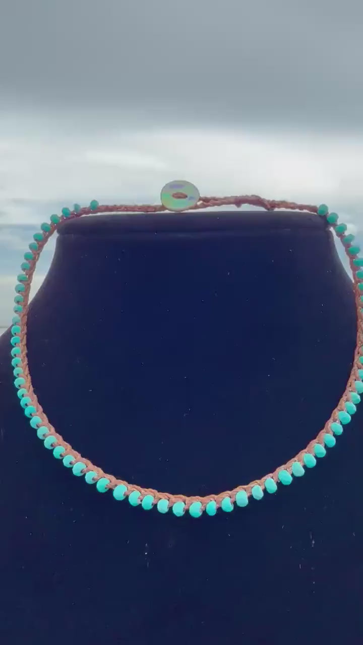 15” natural stone handmade necklace