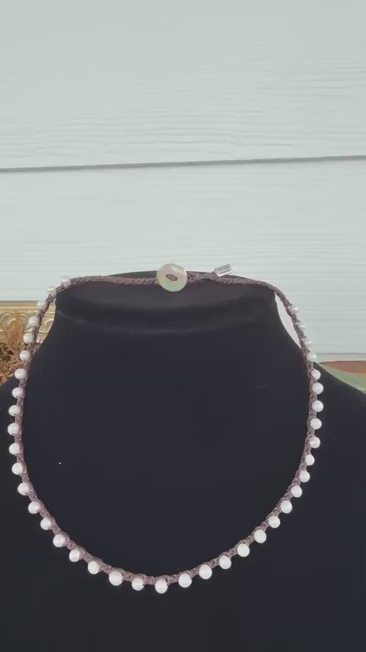 16” string of pearls handmade necklace