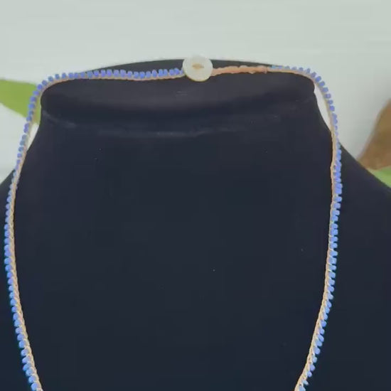 18” petite periwinkle crochet necklace