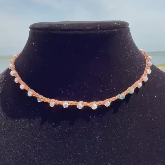 16” fire agate handmade necklace