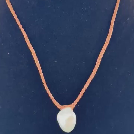 18” oblong natural pearl necklace