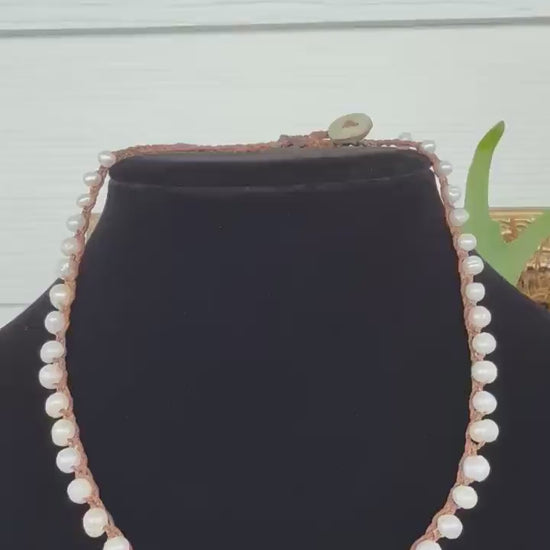 15” string of pearls handmade necklace