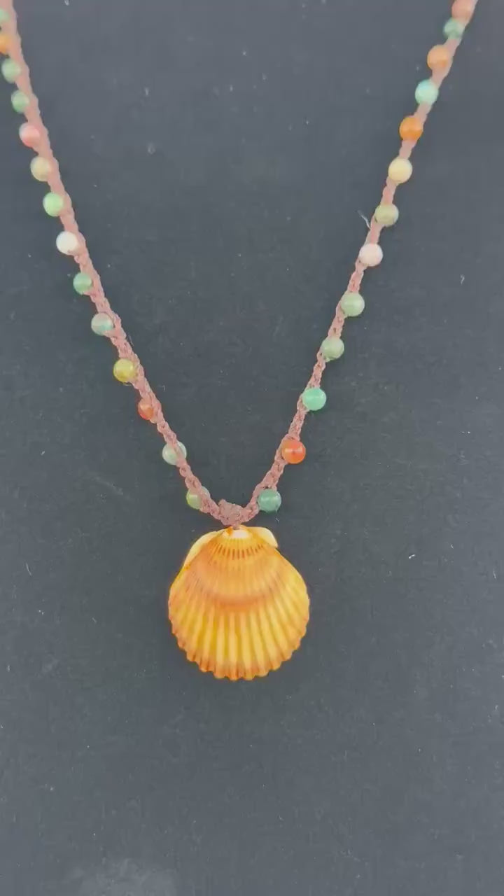 22” scallop shell handmade necklace
