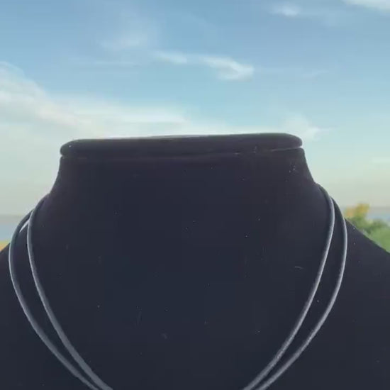 adjustable pearl and leather necklace