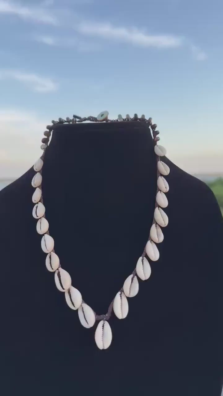 20” cowrie obsession handmade necklace