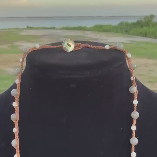 22” scallop shell handmade necklace