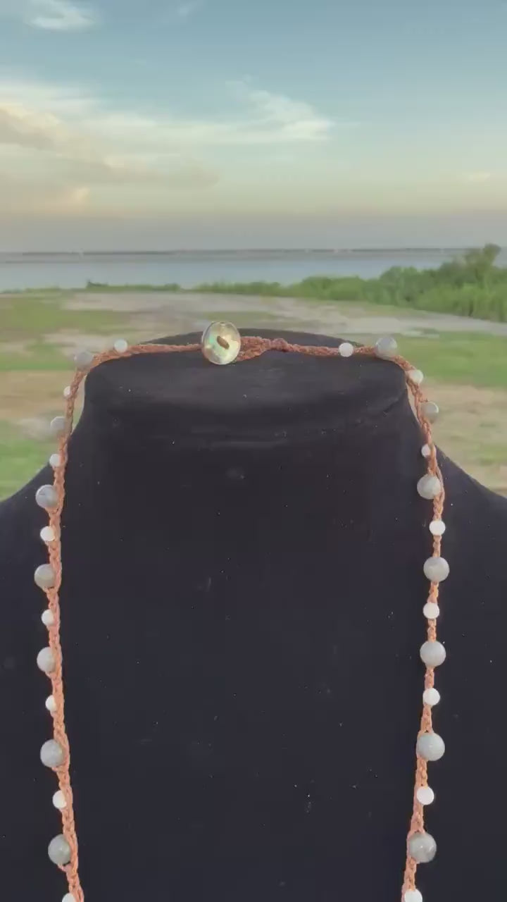 22” scallop shell handmade necklace